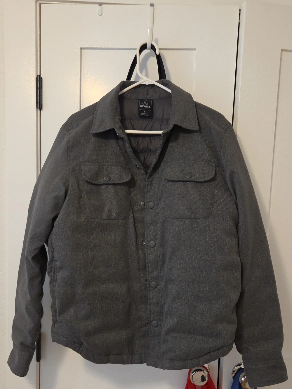 Prana Men's Gray Lightweight Insulated Shirt Jacket